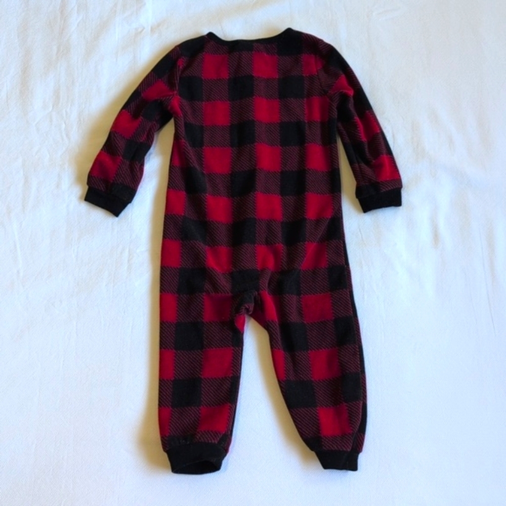 joe fresh buffalo check fleece footless zipper sleeper pajamas 12-18 months baby - Picture 5 of 5